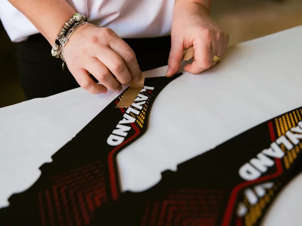 Bucată de material serigrafiată pentru încălțăminte specială pentru motosport - Antel Print